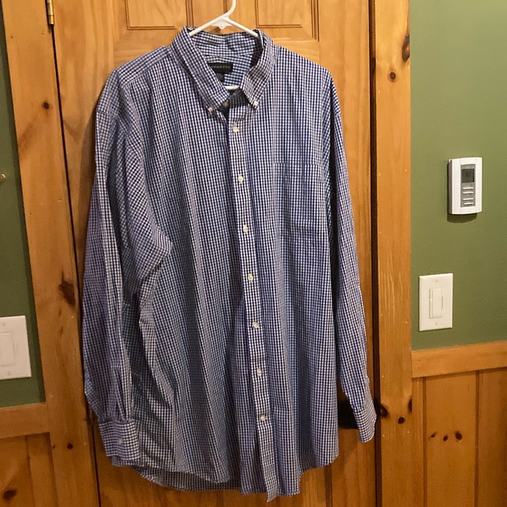 Men’s Lands’ End Long Sleeve Button Down Traditional Fit Tall, Size 19/37